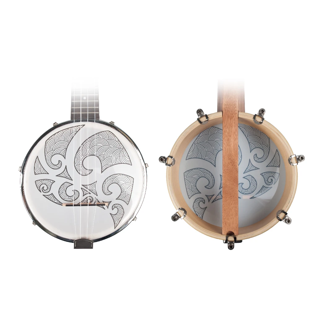 Светло-серый 26 дюймов банджо Banjolele миниатюрная гитара укулеле-4-String Винтаж-покрытием с сумкой электронный тюнер - Цвет: Светло-серый