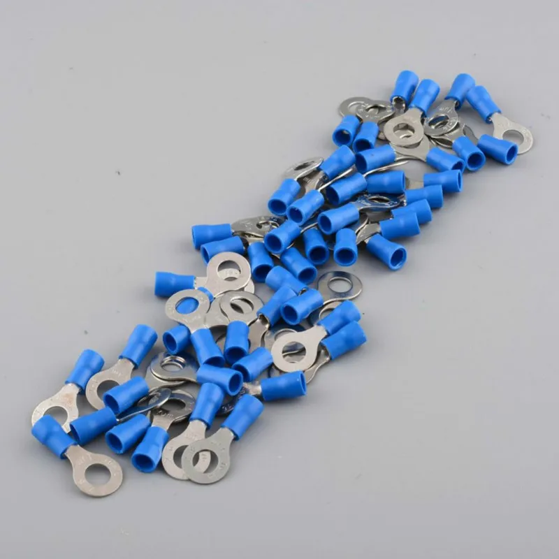 50 шт./партия RV2-6 синий кольцевой изолированный клеммный кабель провода