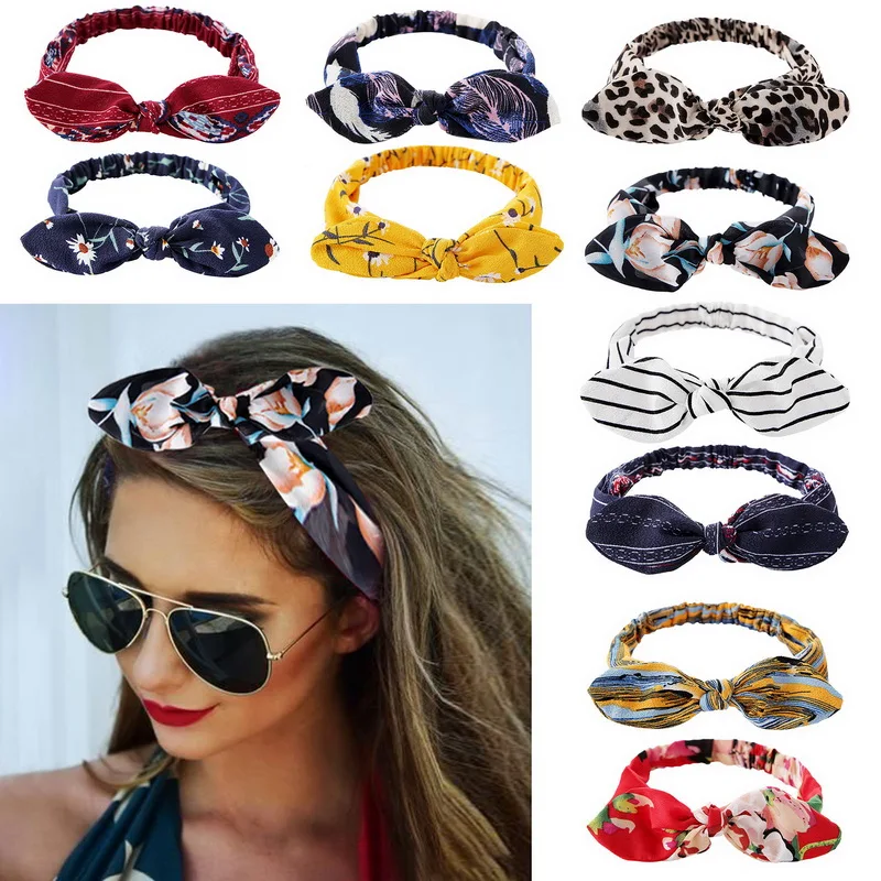

New Women Suede Soft Solid Print Headbands Vintage Cross Knot Elastic Hairbands Bandanas Girls Hair Bands Hair Accessories