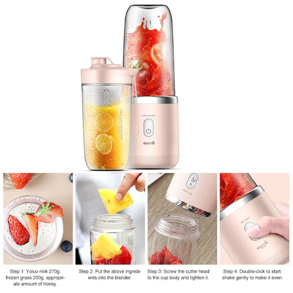 

Deerma Portable Blender Wireless Electric Juicer Automatic Multipurpose USB Rechargable Juice Cup Cut Mixer Global Version