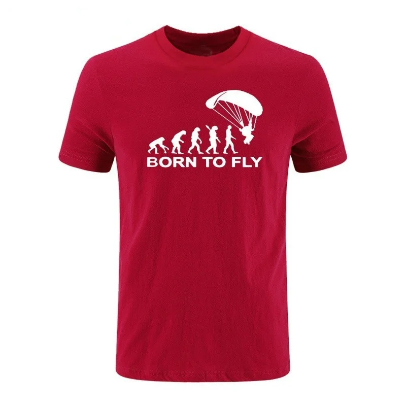 

Born To Fly Evolution of Paragliding Paragliders Printing Funny T Shirt Mens Clothing Tops Tees Short Sleeve T-shirt(S-XXXL)