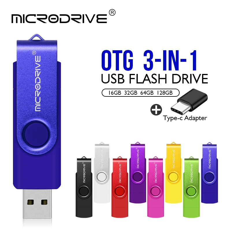 

Smart 2 in 1 OTG pendrive 128GB 64GB 32GB 16GB memoria usb flash drive cle usb 2.0 Pen drive flash usb stick + TYPE-C adapter