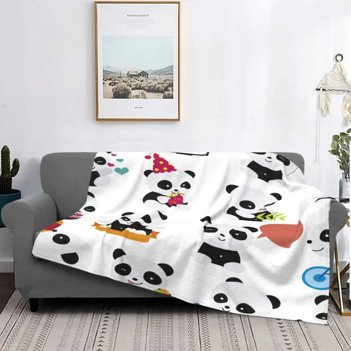 

Manta de colección de Panda, colcha de cama a cuadros, manta de playa, Sudadera con capucha, toalla de playa de lujo