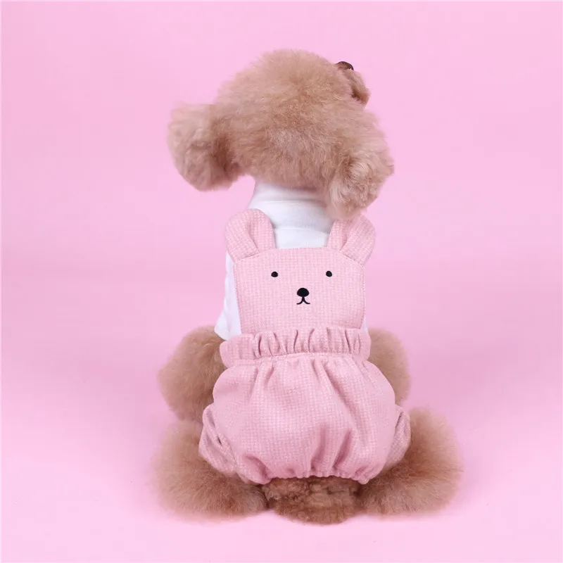 pink Товары для домашних животных, товары для собак, модные комбинезоны с милым кроликом для щенков, собаки чихуахуа, чайная чашка для малышей - Цвет: pink