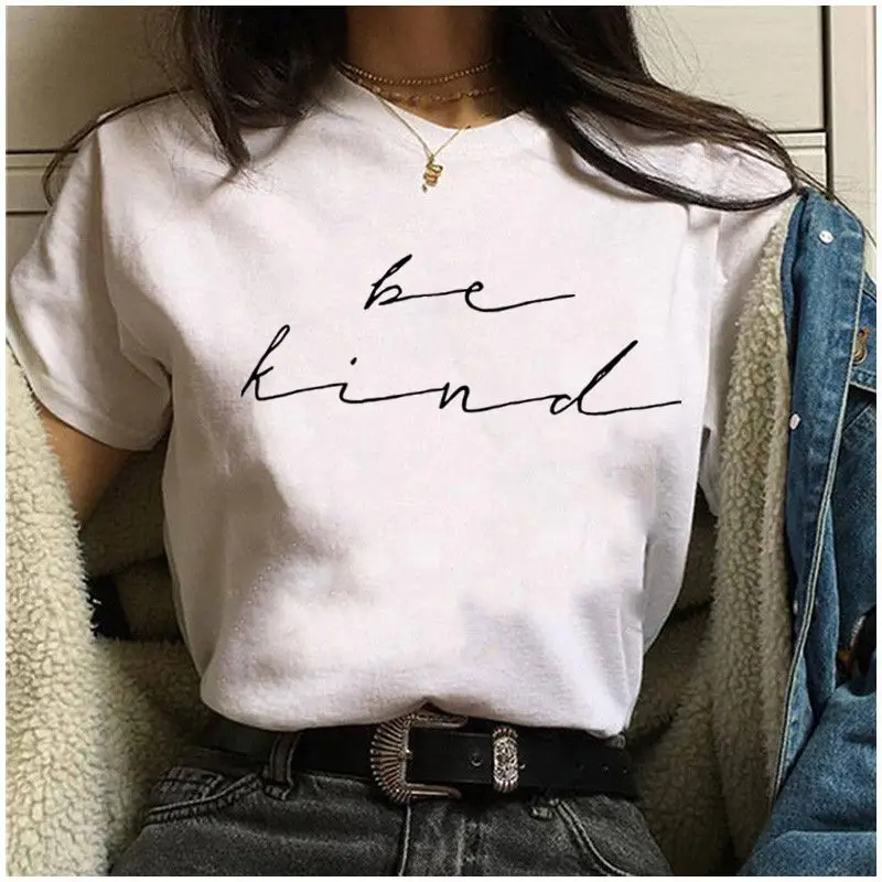 

Ladies T-shirt Alphabet Print T-shirt Cartoon Funny Harajuku T-shirt O-neck T-shirt Short sleeve casual T-shirt top