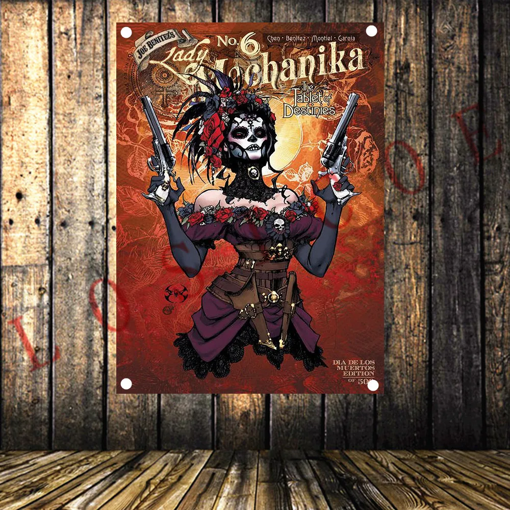 

Высококачественный каменный тематический флаг с четырьмя отверстиями и фотография настенной таблицы с логотипом группы металлические муз...