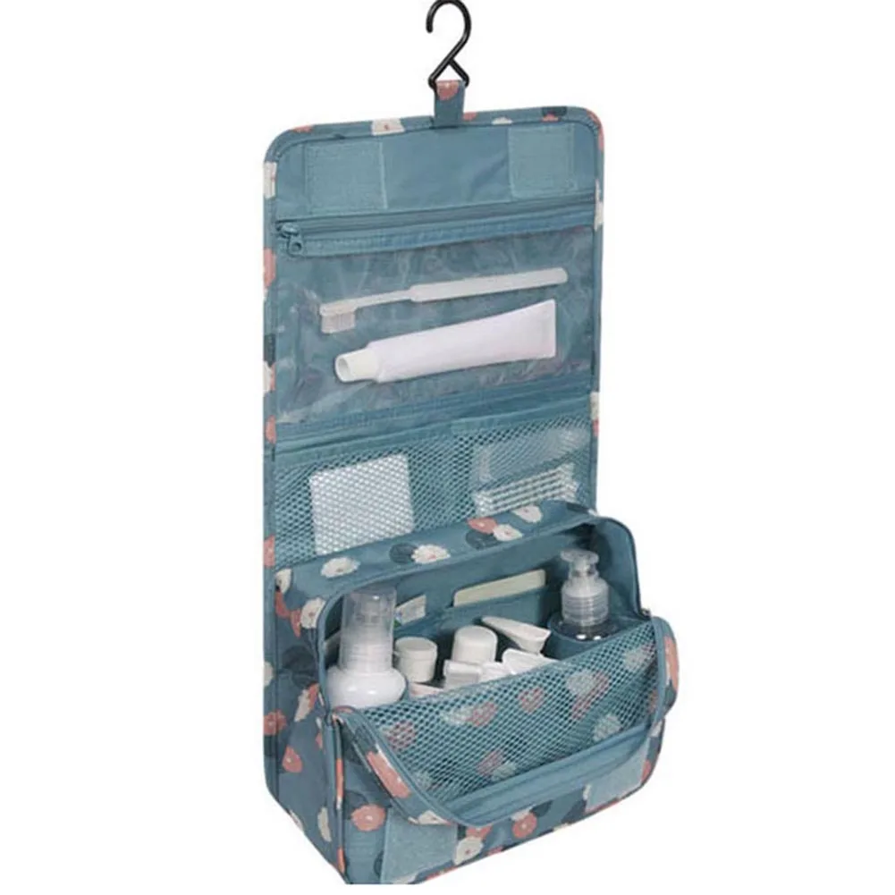 

Portable Travel Women Cosmetic Bag Folding Handbag Waterproof Hanging Zipper Makeup Case Organizer Storage Make Up Bags Neceser