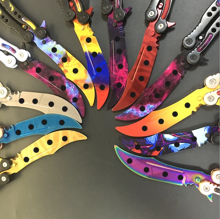 Новый тренировочный нож бабочка из нержавеющей стали GO складной игры Counter Strike