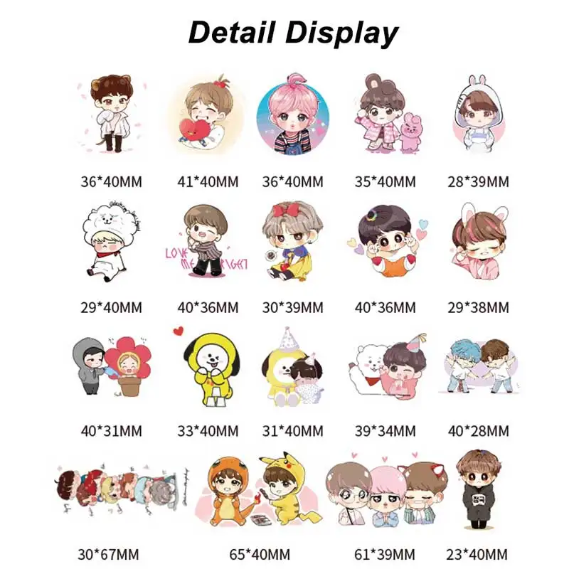 40 шт./компл. дети мультфильм водонепроницаемый Bangtan наклейки для мальчиков забавные Bangtan Expression наклейки девушка журнал бутылка Moble ноутбук