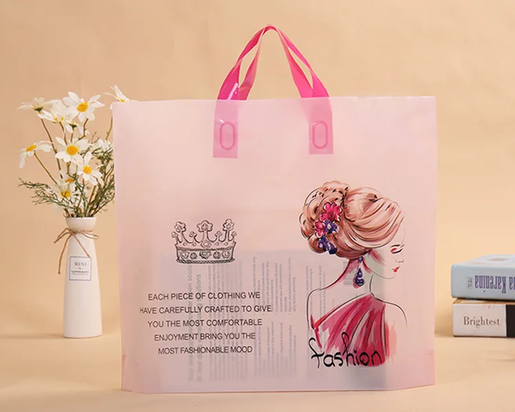 

50PSC Clothing plastic handbag gift packaging PE handbag women's bag children's bag shopping bag