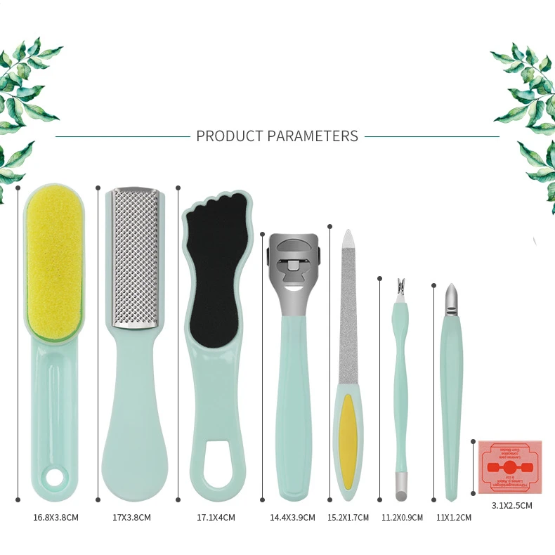 

8 in 1 Professional Foot Care Kit Pedicure Tools Set Stainless Steel Foot Rasp Foot Dead Skin Remover Clean Toenail Care Kit