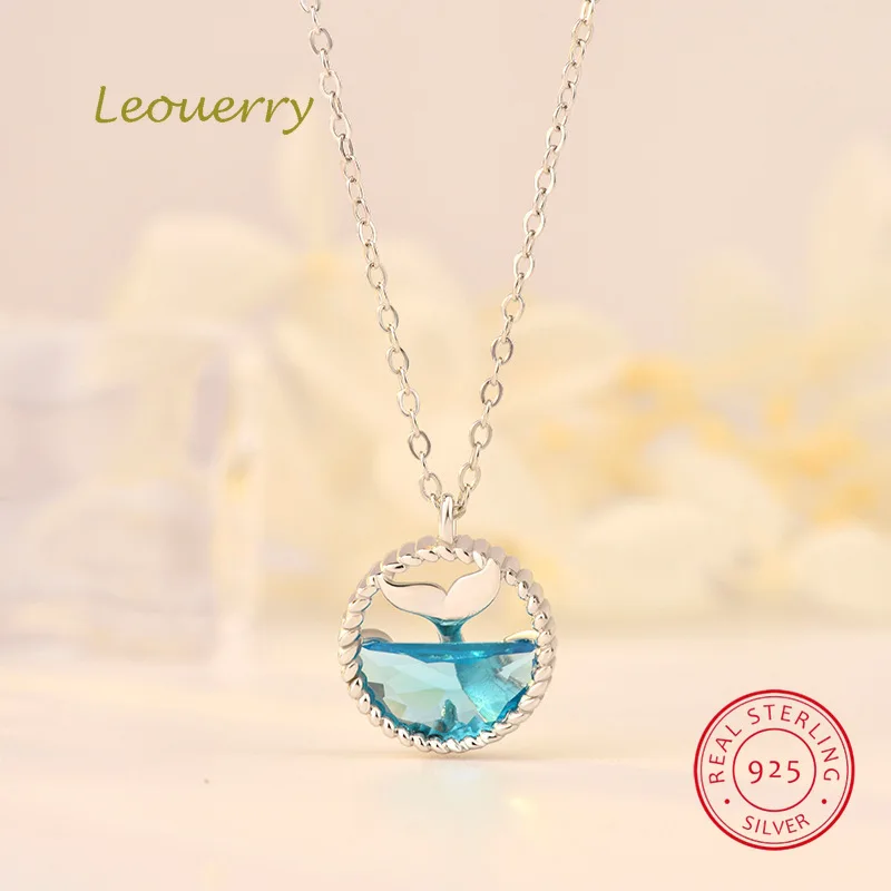 Женская Цепочка Русалка из серебра 925 пробы с кристаллами|Ожерелья| |