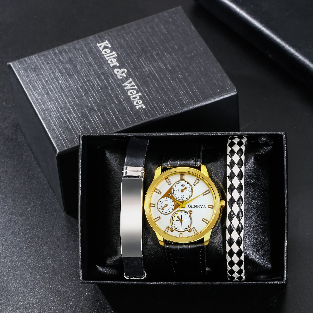 

Luxury Watch Bracelet for Men Quartz Wristwatches Leather Bracelets Watches Clock Gift Boyfriend Husband Relogio Masculino