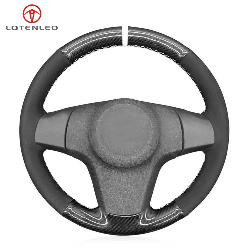 

LQTENLEO углеродное волокно черный замшевый чехол рулевого колеса автомобиля для Chevrolet Niva 2009-2017 Opel Corsa (D) Vauxhall Corsa 2006-2015