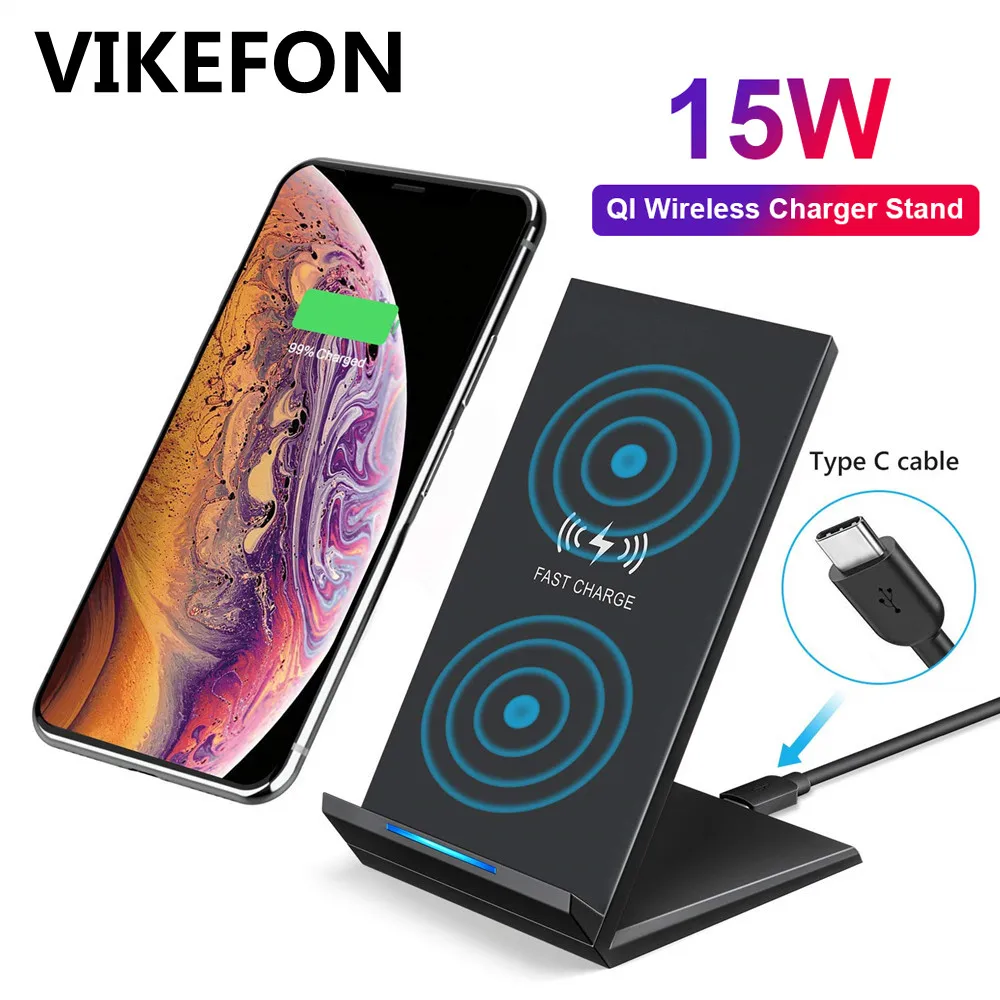 15 Вт Qi Беспроводное зарядное устройство для Samsung S9 S10 iPhone X XS MAX XR 8 Plus Xiaomi 9 Huawei P30 pro 10