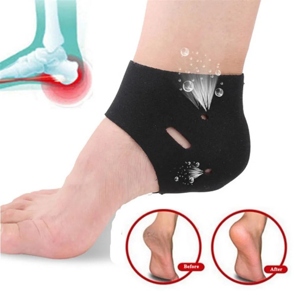 

1 Pair Black Elastic Heel Socks Unisex Silicone Moisturizing Gel Heel Socks Cracked Dry Foot Skin Protectors Foot Cover Socks