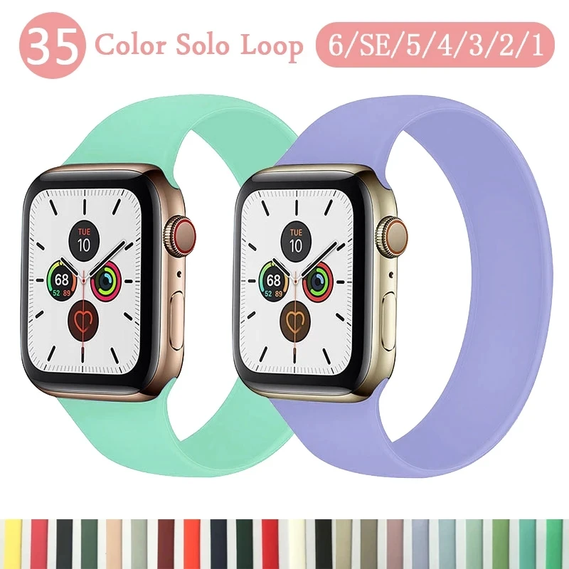 

Strap for Apple Watch 5 Band 40mm 44mm iWatch serie 4/5/6/SE Elastic Belt Silicone Solo Loop bracelet Apple watch band 42mm 38mm