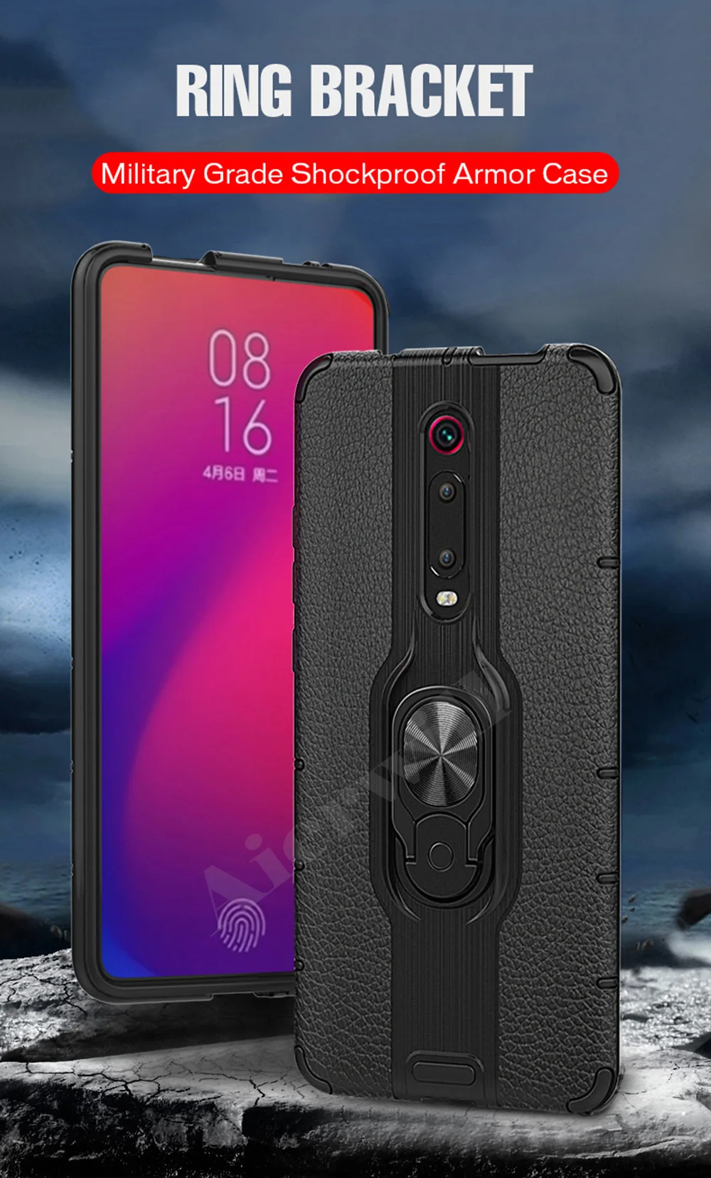 Автомобильный Магнитный чехол-держатель для Xiaomi Redmi Mi 9 T, чехол-бампер, противоударный чехол-подставка, автомобильный чехол для телефона с кольцом для Xiaomi Mi 9T Pro, чехол