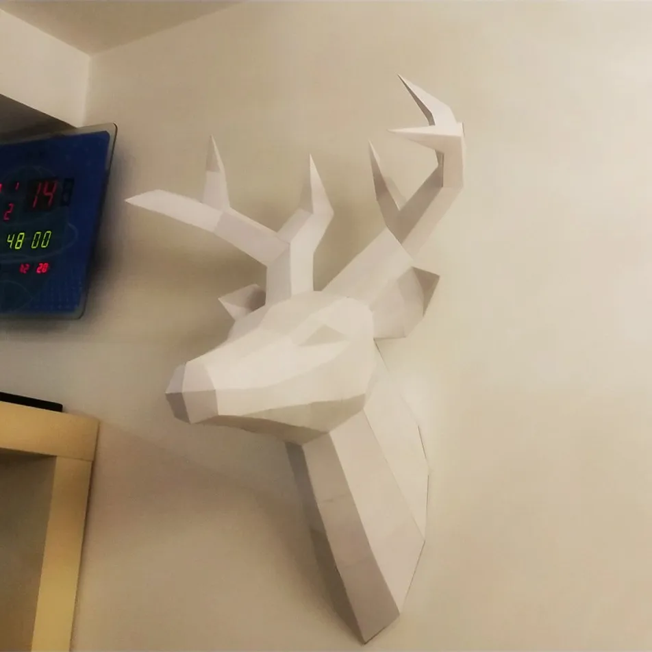 3D бумажная модель в виде оленя игрушка Настенный декор гостиная домашний сделай