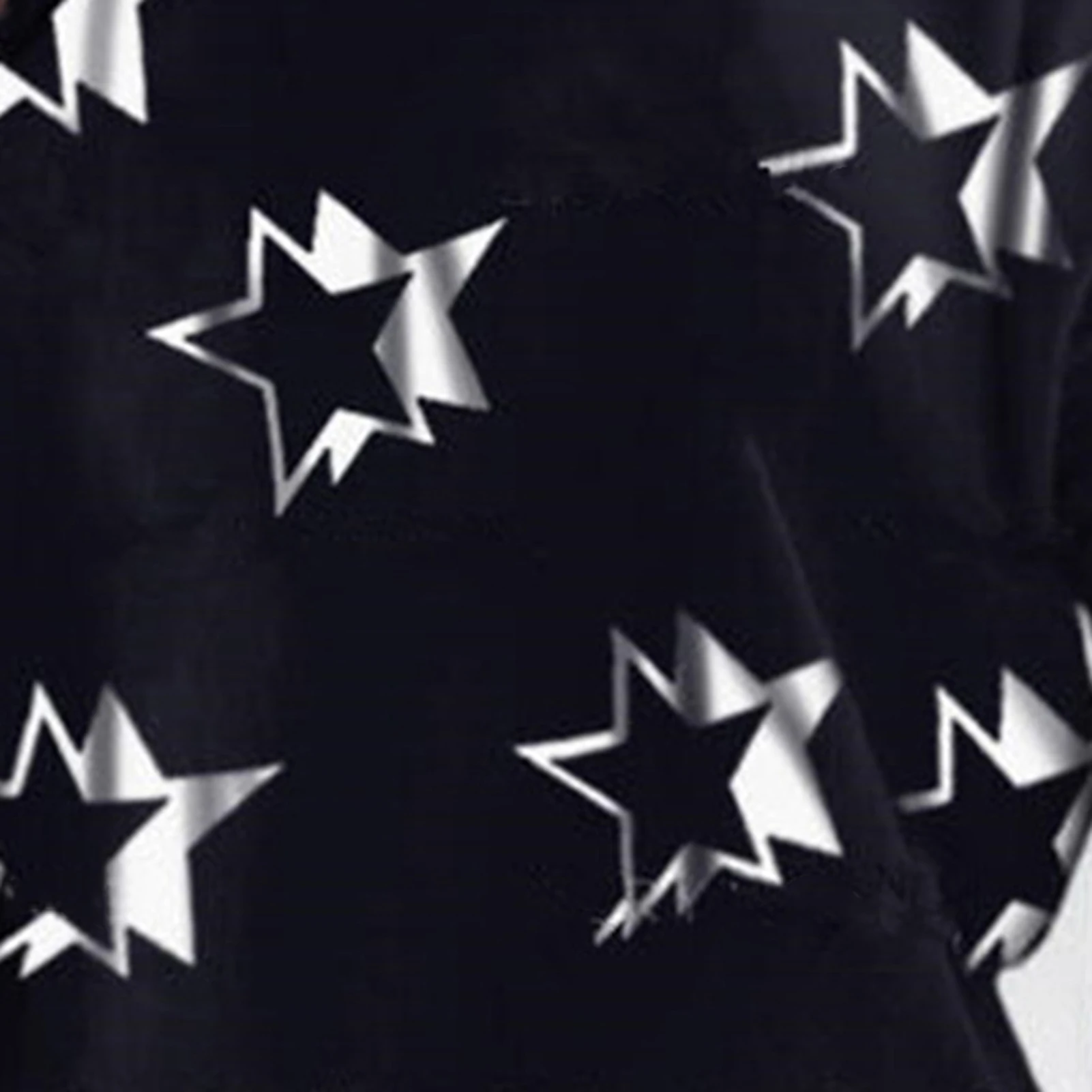 

Sexy Women Long Sleeve Stars Print Hollow Out One Shoulder Halter Blouse T-shirt