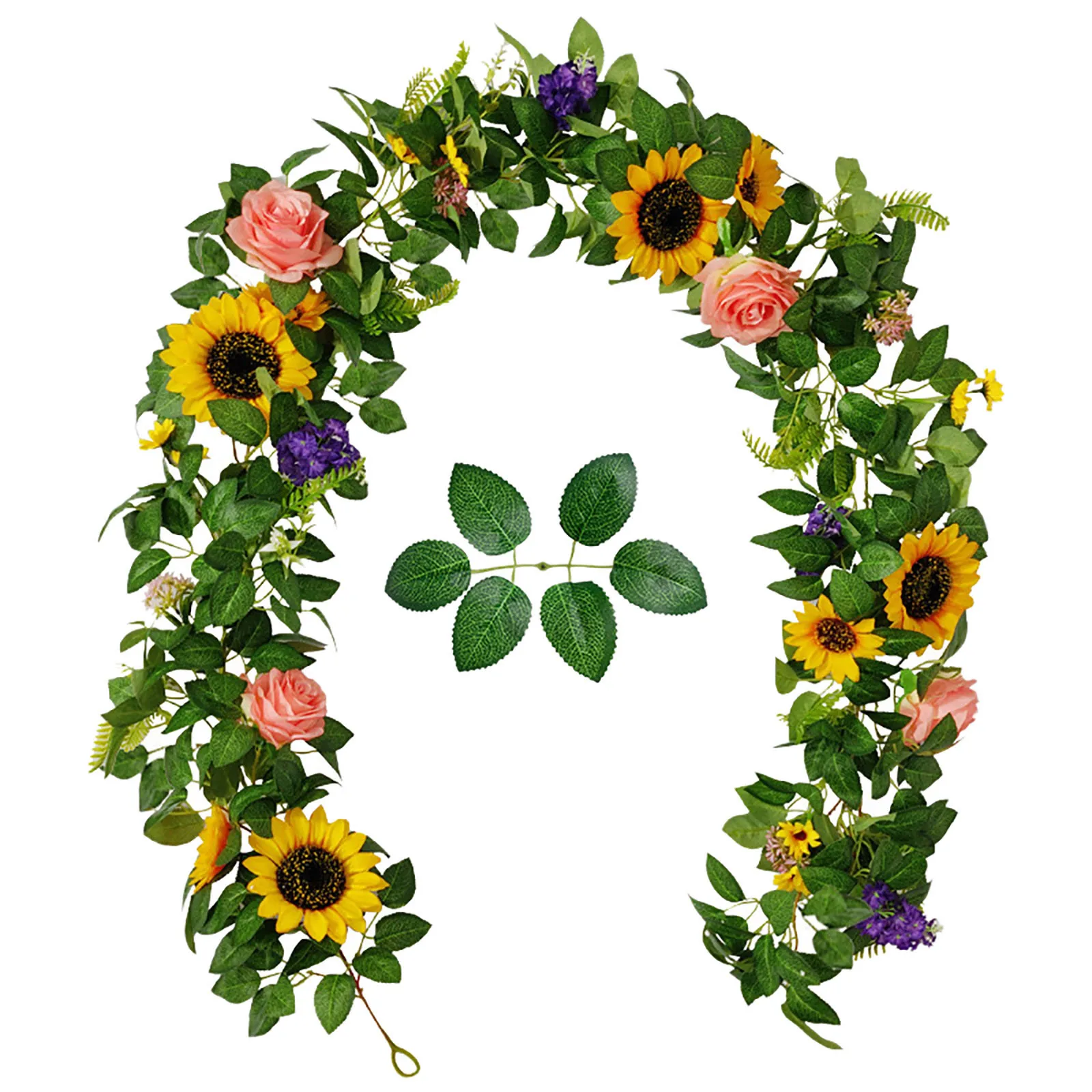 

Artificial Sunflower Garland Silk Sunflower Vine For Wedding Table Decoration Green Garland For Door Home Decoration New