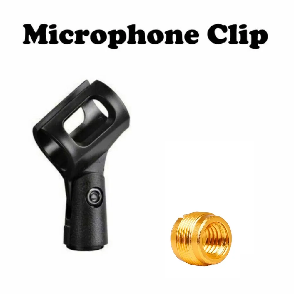 

Computer Microphone Stand Clip Holder Universal Mic Clip Bracket Copper Adaptors Included Spring/Square/U-shaped/Universal Clip