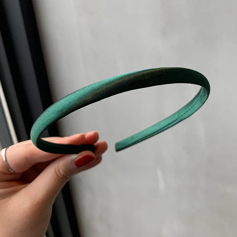 

Candy Color Headband Non-Slip Thin Hair Hoop Sweet Elastic Headbands Head Hoop 0.8cm Summer Hair Accessories Satin Headband