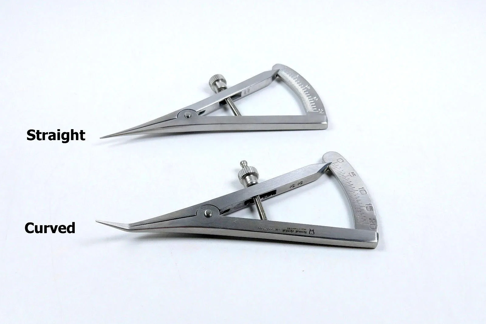 

Dental Orthodontic Bone Measuring Ruler Implant Instrument Straight Curved Head