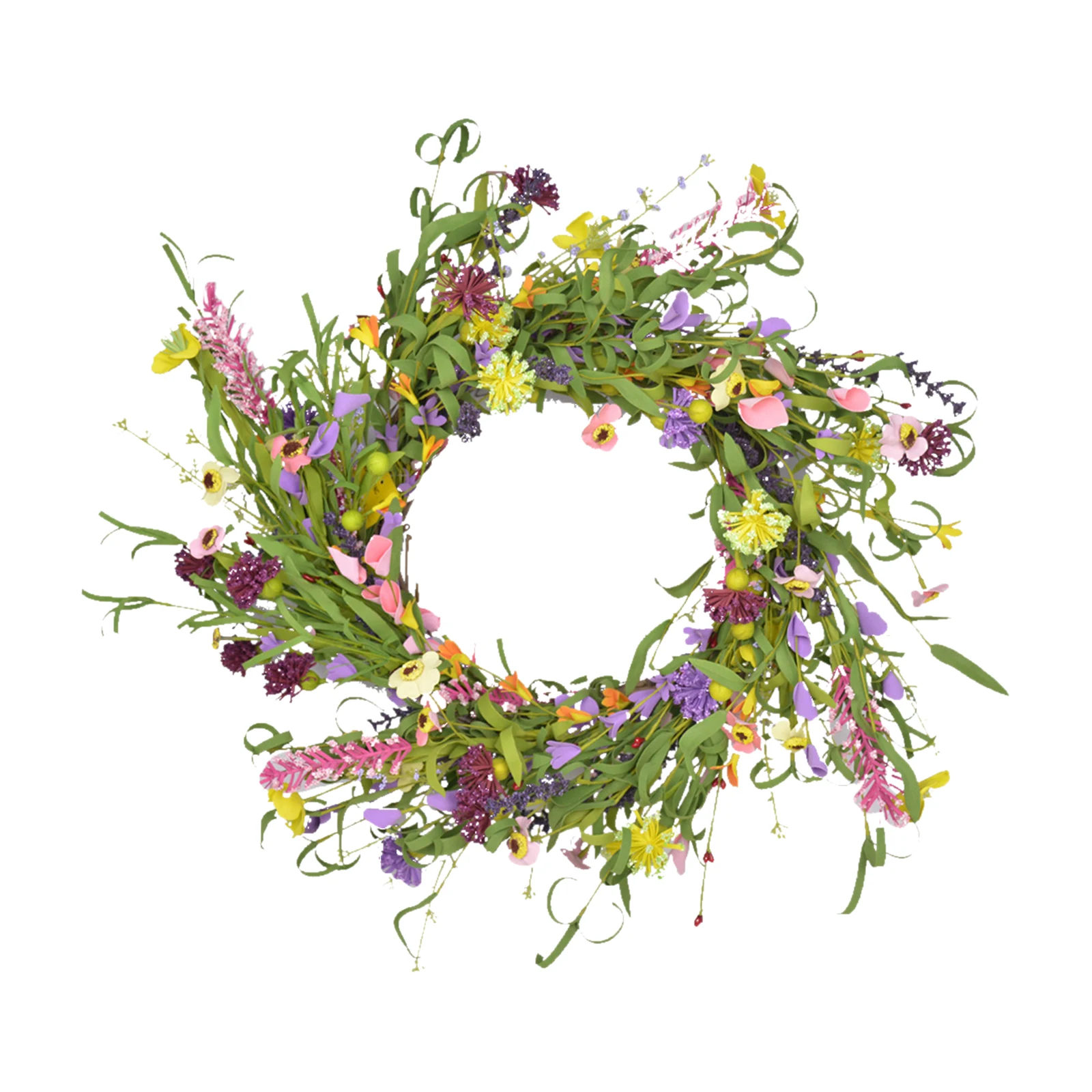 

19.7” Large Wreath Tiny Daisy Lavender Flowers Front Door Wall Home Decor