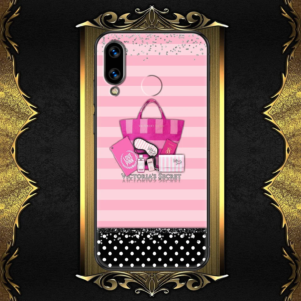 

Pink VS Victoriaes-compatible-Secretes Phone case For Huawei Honor 6 7 8 9 10 10i 20 A C X Lite Pro Play black trend cell cover