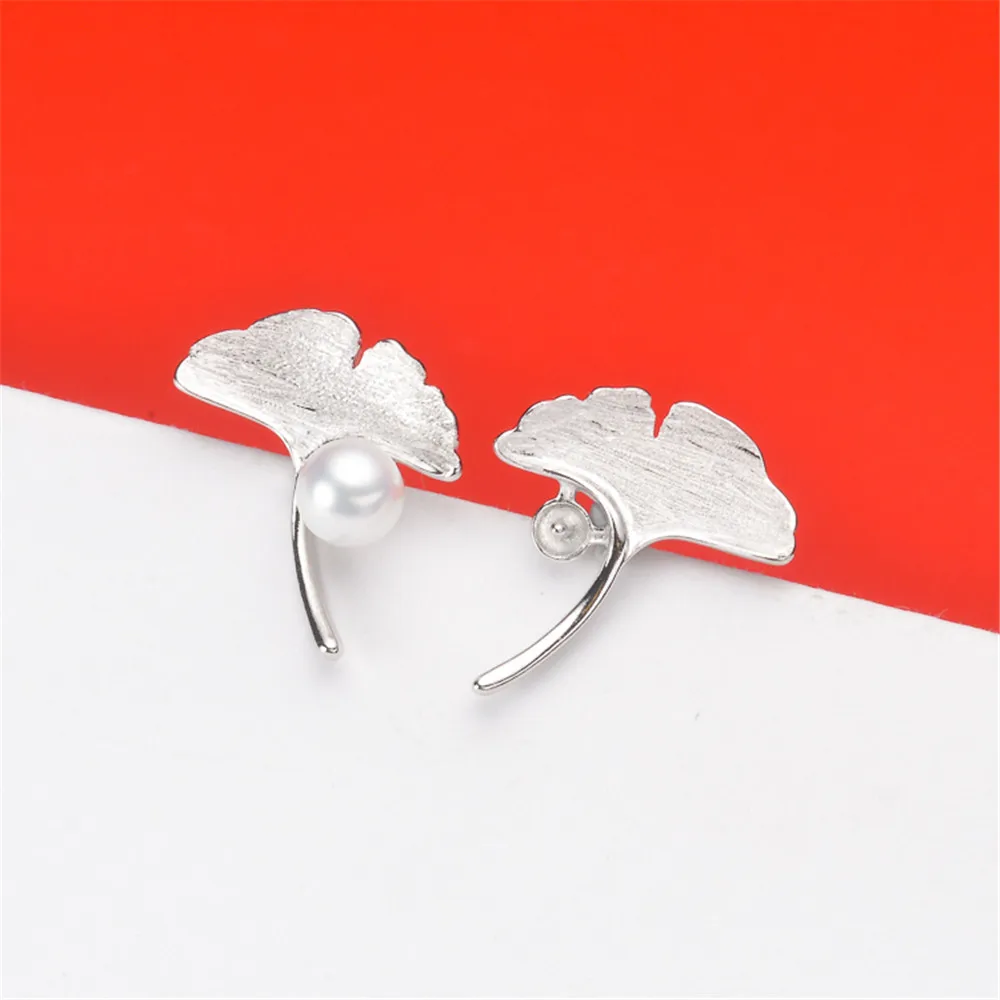 

Real Solid 925 Sterling Silver Pearl Stud Earrings Accessories Findings DIY Jewelry Ear Hook Blank Empty Support