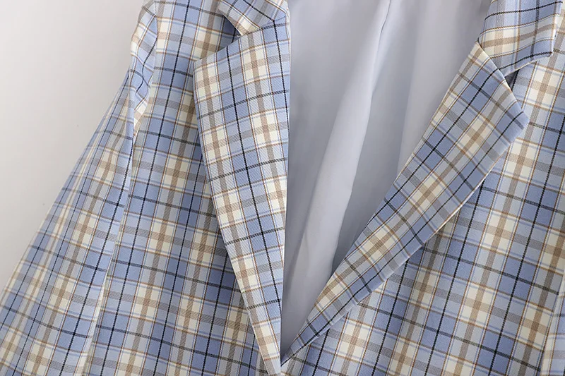 korean fashion lattice 2020 suit for womens blazer loose single breated coat ladies formal plaid blazers summer suits | Женская одежда