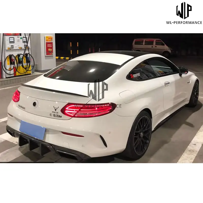W205 купе C300 C63 AMG Высокое качество углеродного волокна диффузор губа на задний