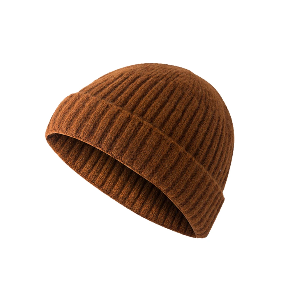 

Knitted Hats for Women Skullcap Men Beanie Hat Winter Retro Brimless Baggy Melon Cap Cuff Docker Fisherman Beanies Hats For Men