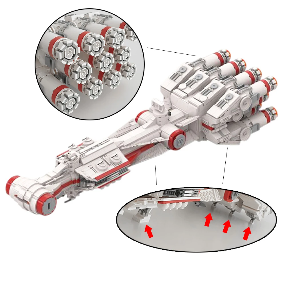 

MOC Space Wars Legendary CR90 Corvette Building Blocks Corellian Tantive IV Rebel Blockade Runner Spaceship DIY Bricks 2825PCS