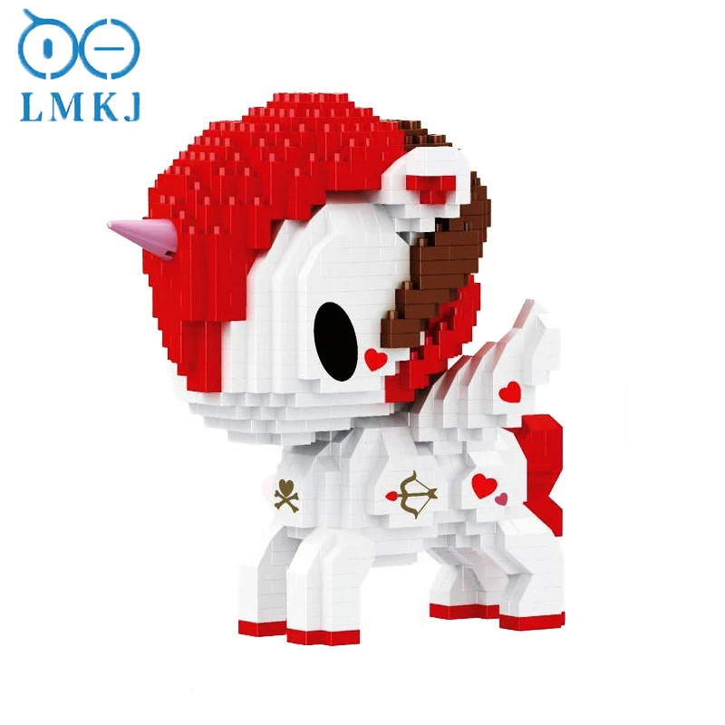 

Cartoon Rainbow Pony Building Blocks Cute Unicorned Mini Figure Assembled Mirco Bricks Collection Educational Toys For Children
