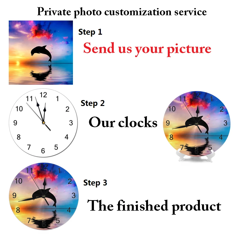 

10inch Wall-Clock Scenery Decorative Numeral Digital Dial Mute No Ticking Sound Battery Operated Clocks for Home Living Room