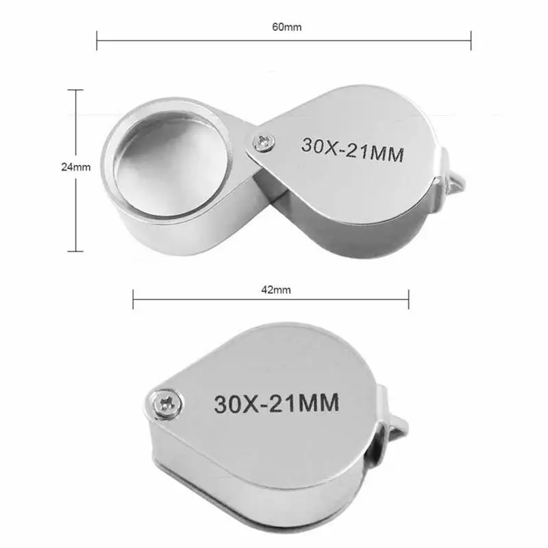 

Jewelry Magnifier 30X Magnifying Glass Jewelry Loupe With 30x21mm Pattern Pocket Loupe For Watches DIY Crafts Carving Repairing