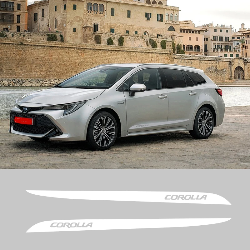 2 шт. виниловые наклейки для автомобиля с полосками сбоку на юбки обертывания