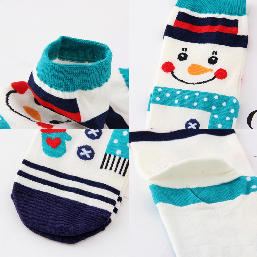 4/5/6Pairs Christmas Gifts Casual Cartoon Cotton Socks Man Women Coral Winter Keep Warm Santa Claus Funny Sock |