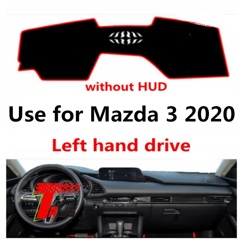 

Чехол Taijs для приборной панели автомобиля с левым рулем для Mazda 3 2020 без HUD, противоосветительный материал из полиэстера, Лидер продаж, модель ...