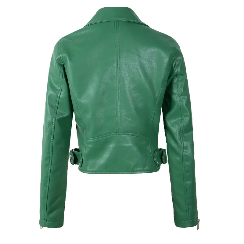 Женская мотоциклетная куртка Ly Varey Lin весенняя из искусственной кожи с заклепками