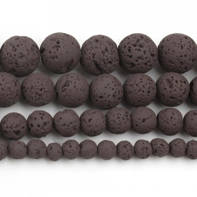 Натуральный камень Кофе вулканической из лавового Камня Круглый Свободные Spacer