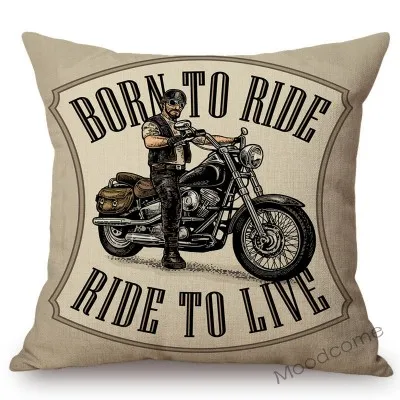 T243-17 1" Винтажный постер для езды на мотоцикле в клубе" Born to Ride Live to Ride Throw ", Чехол для подушки в американском стиле, Подарочный чехол для подушки Bf - Цвет: T243-17