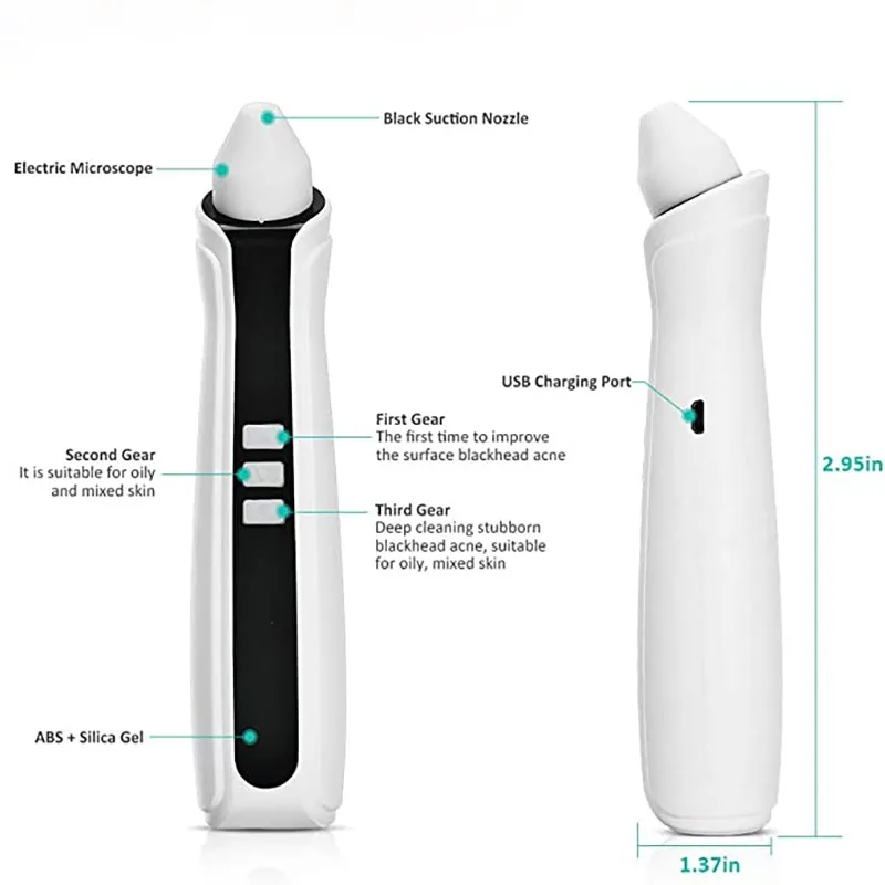 USB Перезаряжаемый визуальный прибор для удаления черных точек очиститель пор на