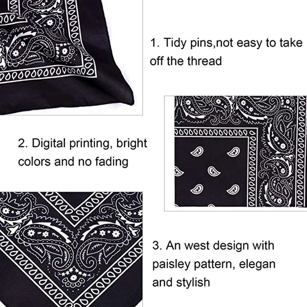 

New Double-Sided Printing Square scarf Men's And Women's Outdoor street dance hip hop Scarves Turban Bandana Wrap Scarf 4PCS