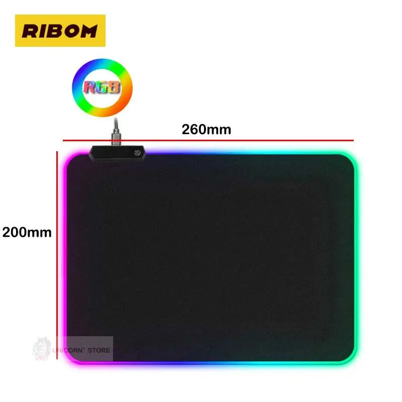 

RIOM RGB Large Keyboard Cover LED Light Gaming Mouse Pad Non-Slip Rubber Base Computer Carpet Desk Mat PC Game Mouse Pad