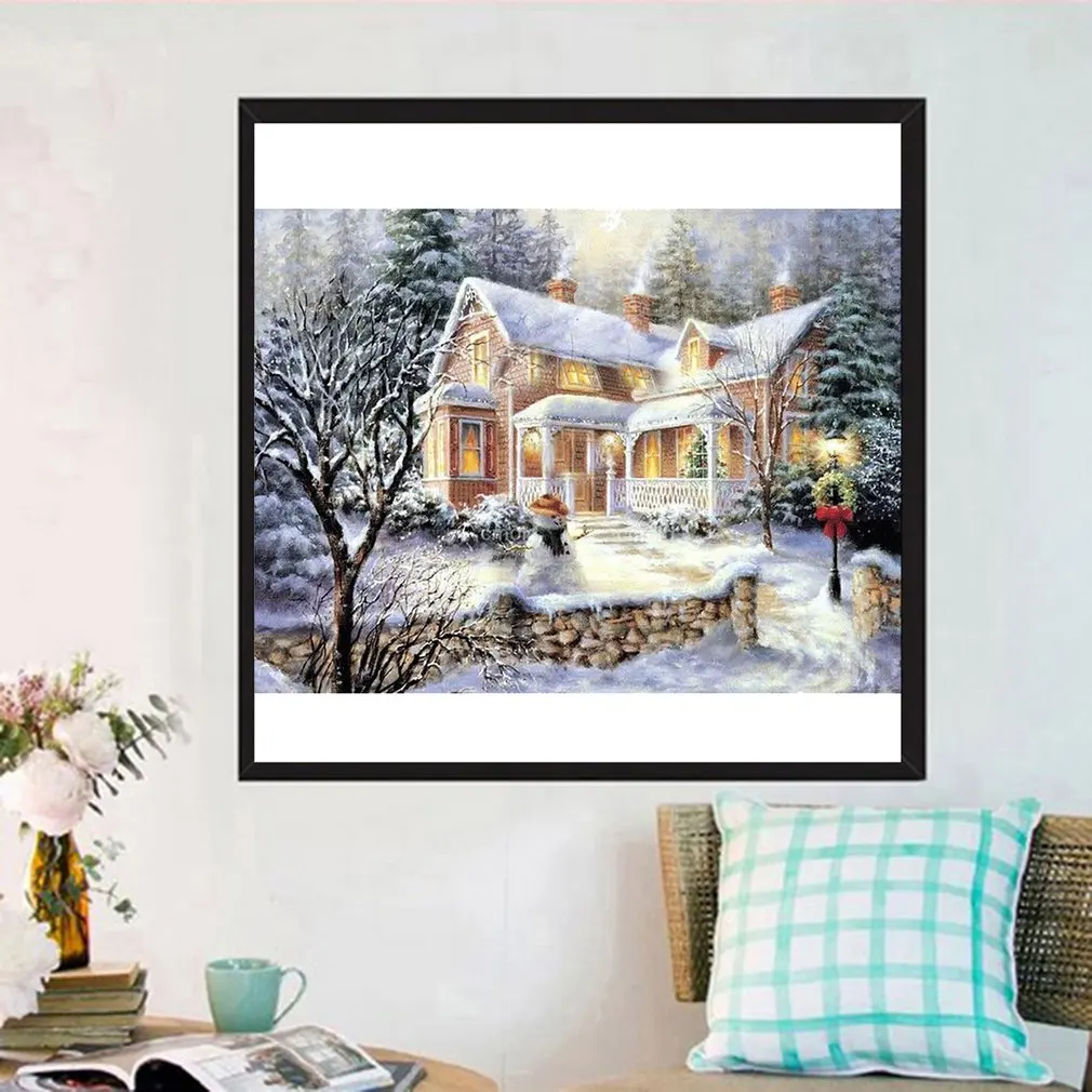 

5D Diy Diamond Painting Landscape Cross Stitch Kit Full Drill Embroidery Scenery Winter Mosaic Art Picture of Rhinestones Decor