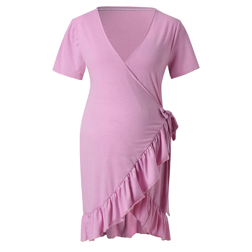 Платье для беременных Материнство Одежда женщин элегантное платье с оборками и