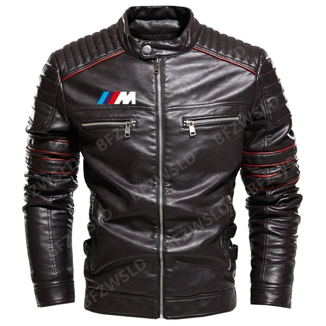 

2022 Men Jacket for bmw Men Motorcycle Jacket Fashion Streetwear Biker Coat Slim Fit Autumn Winter Coat Men Fur Lined mk